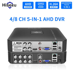 Hiseeu 5 in 1 CCTV Mini DVR TVI CVI AHD CVBS IP Camera Digital Video Recorder 4CH 8CH AHD DVR NVR CCTV System Support 5MP/2MP